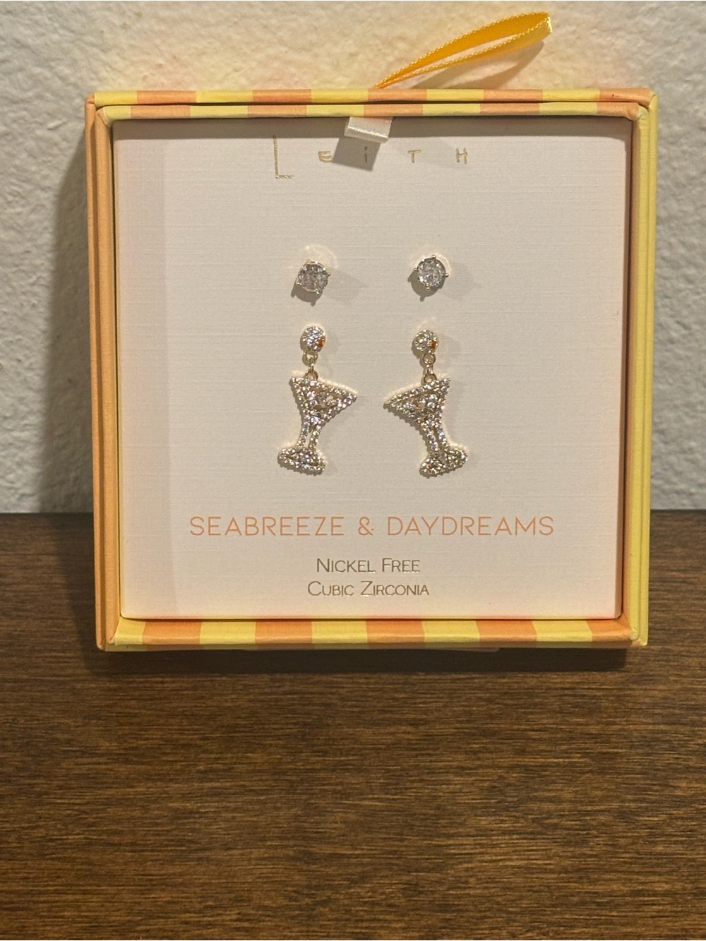 Leith Sparkle Martini Dangle & Stud Earring Set - Picture 3 of 4